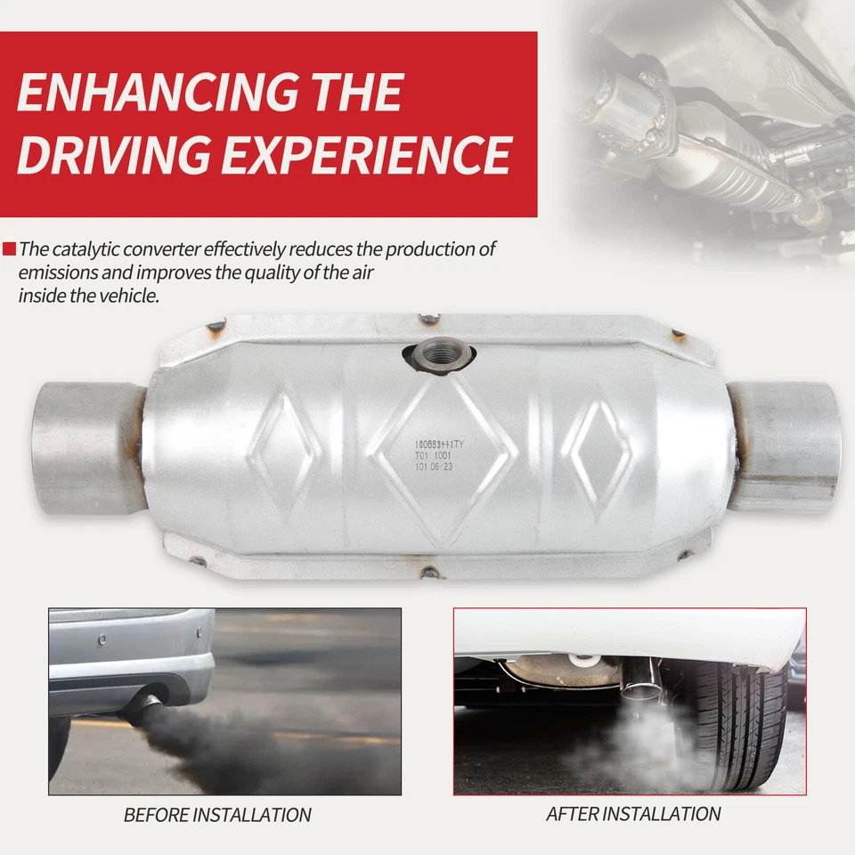 2.5" In/Out Catalytic Converter Stainless Steel Weld-On For Mazda Miata MX-5 - Image 4 of 4