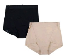 Maidenform 2 Light Control Shaping Smoothing Briefs Panty Woman 2X Black Beige