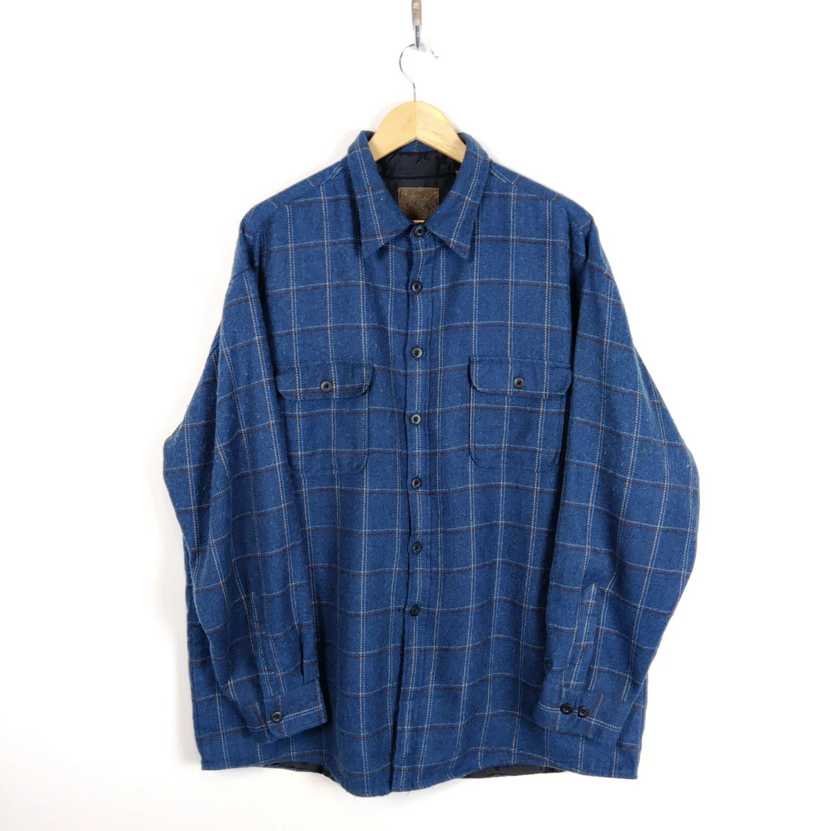 St John s Bay Men s Blue Plaid Lined Flannel Shirt Size XL