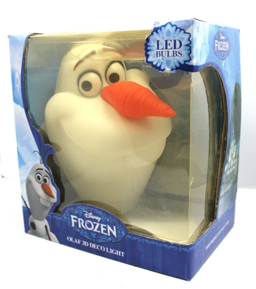 Disney Frozen Olaf LED Dormitorio Pared Noche Luz, Decoración 3D con Pegatina Grieta ¡NUEVO! Foto 2 de 4