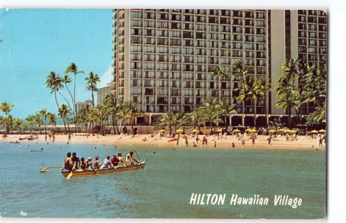 HILTON Hawaiian Village~Outrigger Canoa~ Waikiki~Hawaiian Village TIKI-HC - Imagen 2 de 4