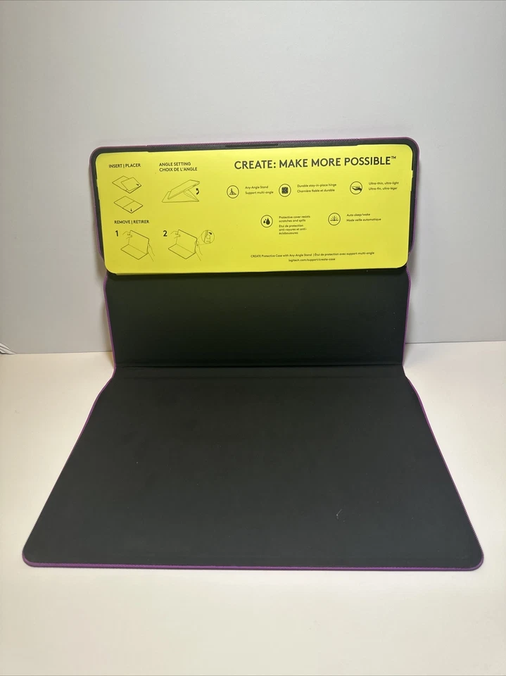  Logitech Logi PURPLE iPad PRO Create Protective Case Any Angle Stand Fold - Image 3 of 4