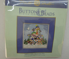 Mill Hill Beaded Cross Stitch Kit NEW Snowman Pile - NEW