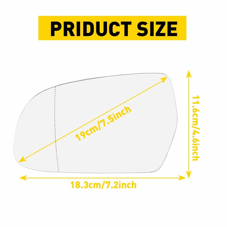 Mirror Glass Heated w/ Backing Driver Left Side for Audi LH A5 Quattro S4 - Image 2 of 4