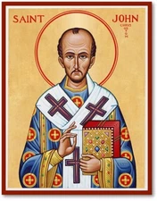 ST SAINT JOHN CHRYSOSTOM ICON  8x10" ULTRA PREMIUM SATIN Print ready to frame