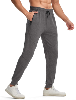 Men'S Sweatpants with Zipper Pockets Workout Tapered Joggers for Men  Athletic Ac | eBay