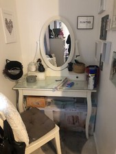 IKEA HEMNES Dressing Table with Mirror White 100x50 cm Glass Top Collection Only