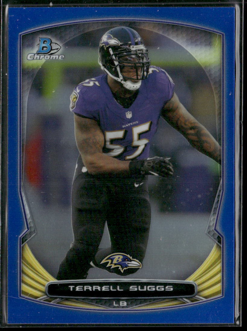 2014 Bowman Chrome Terrell Suggs 17 Blue Refractor SN Baltimore Ravens
