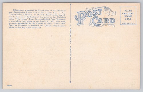 Wilmington Delaware, Großbrief Grüße, Vintage Postkarte - Bild 2 von 2