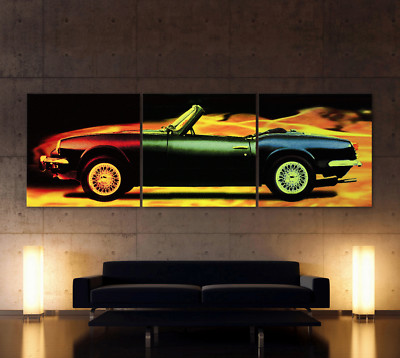 POP ART TRIUMPH SPITFIRE Leinwand Bilder Abstrakt Deko Nostalgie Vintage 60er XL