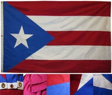 4x6 Puerto Rico Royal Light Blue Cotton Flag 4'x6' Banner Grommets w/ Clips