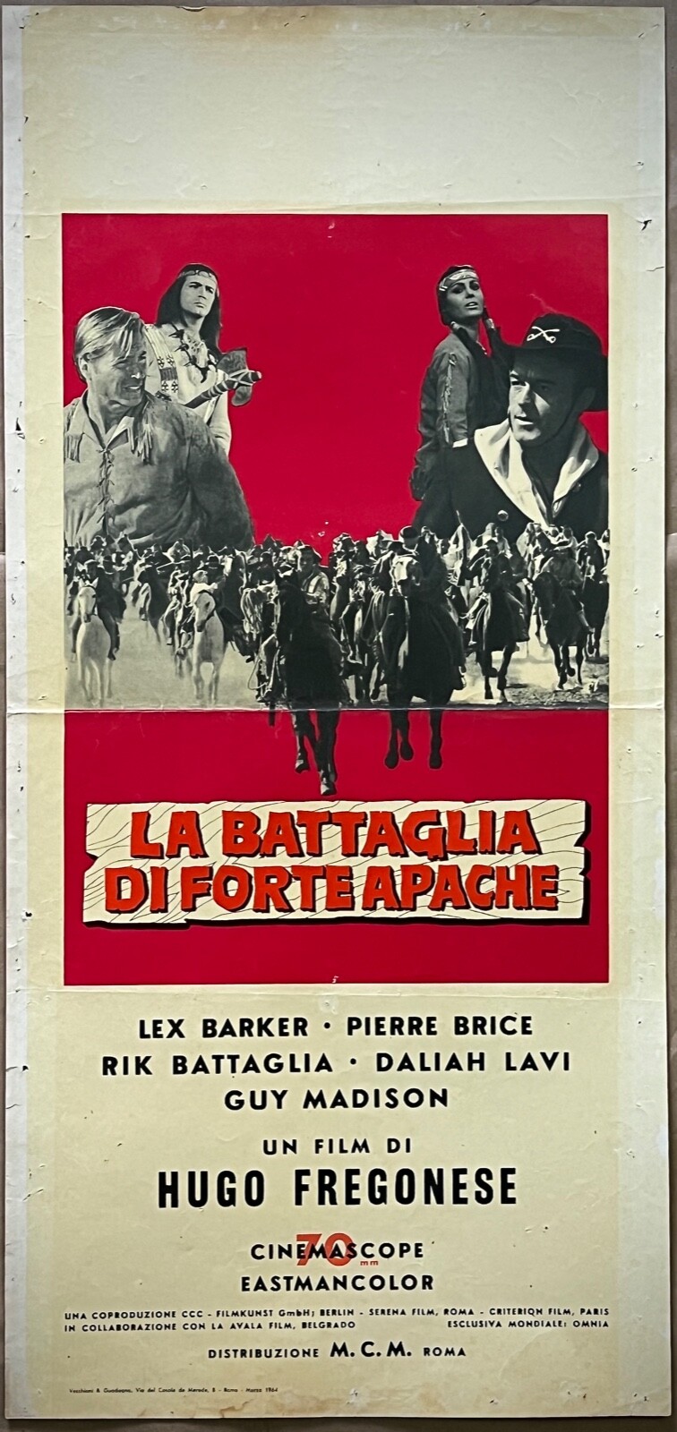 Locandina originale film Battaglia di Fort Apache (1964) - Regia di Hugo Fregonese