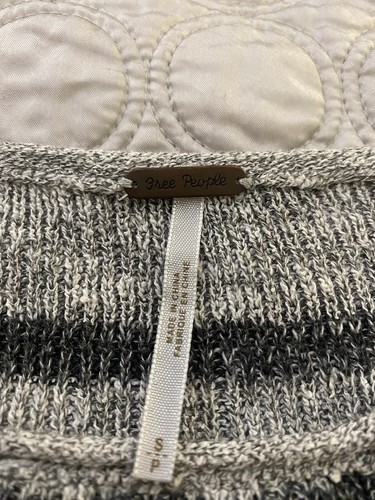 Free People tunica maglione top donna piccolo grigio casual righe girocollo maglia - Foto 4 di 6