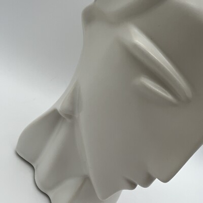 Art Deco Style Ceramic Geometric Sculpture Head Bust 80's