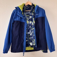 Eddie Bauer Boys 3-in-1 Jacket Lightweight Hooded Fleece Jacket Camo Sz L 14-16