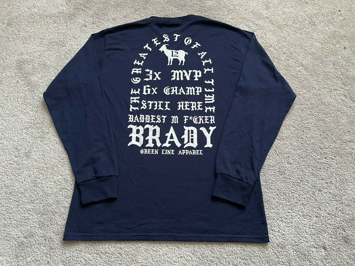 Tom Brady Mens Medium Long Sleeve T Shirt Greatest Of All Time NFL