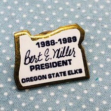 1988-89 Oregon State Elks Club Lapel Pin - Bert Miller President