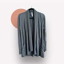 Athleta Women's Gray Pranayama Wrap Cardigan Size Medium w/pockets  thumb holes