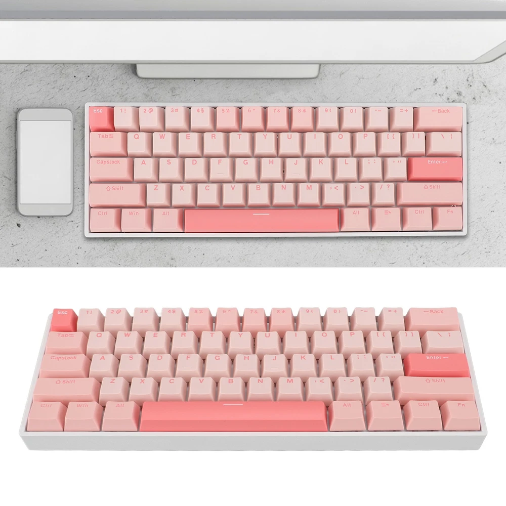 61-Key RGB Mechanical Keyboard with Blue Switches USB-C Wired for Gaming PC Mac