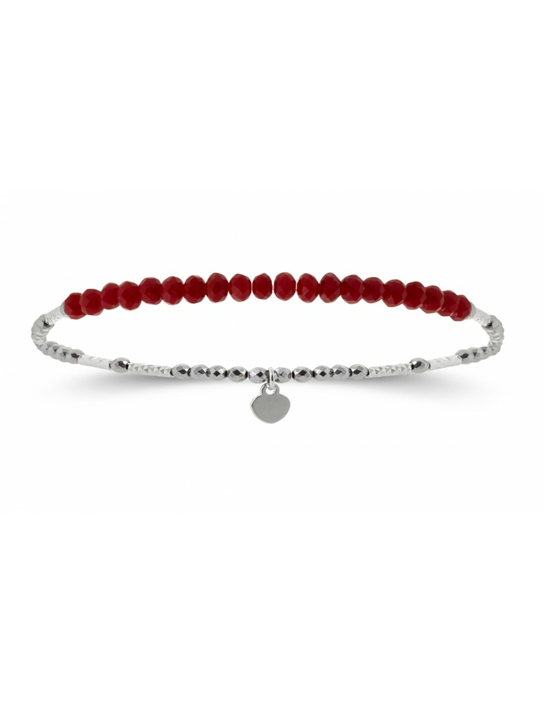 Bracelet cristal rouge en argent 925 éco-responsable certifié éclat durable