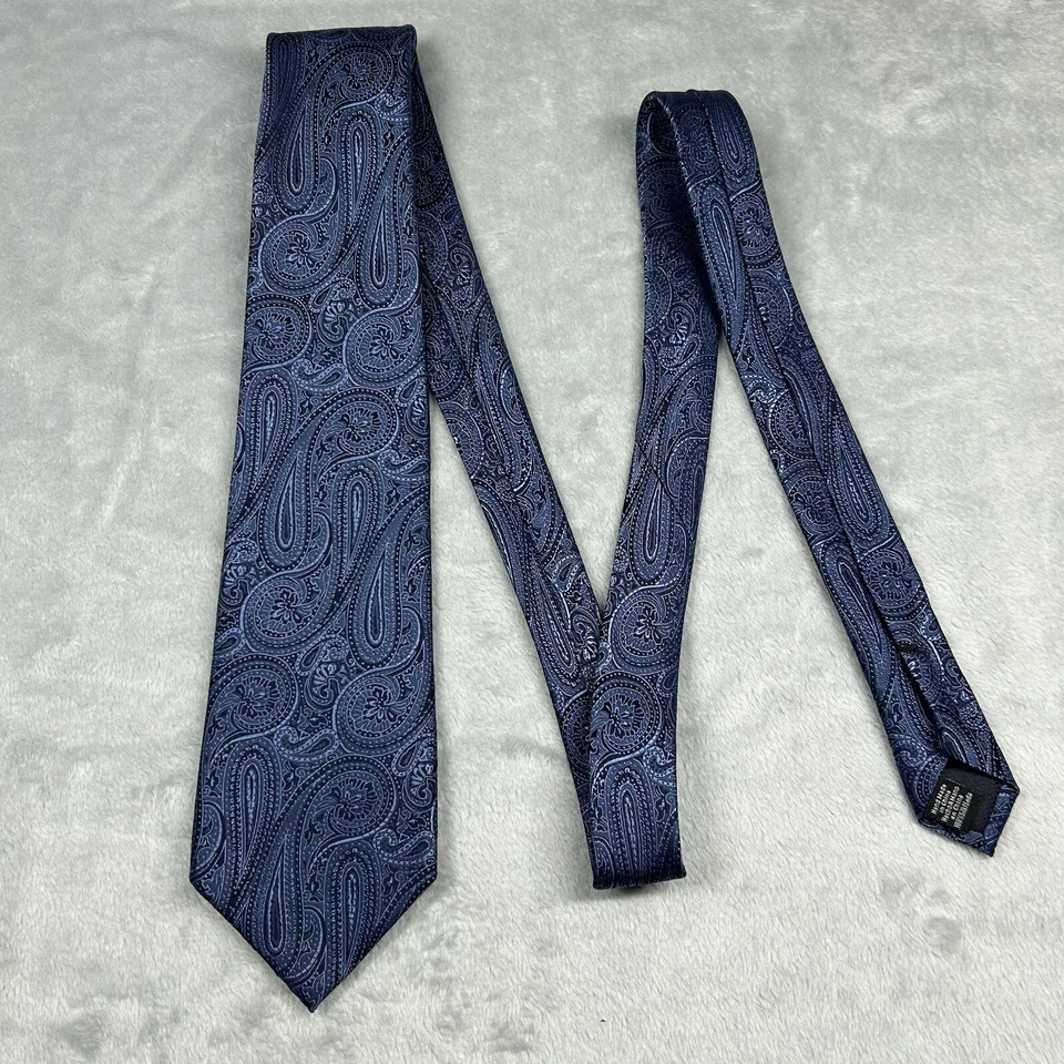 HATHAWAY Men's Blue Paisley 100% Silk Tie 60" x 3.5" - Image 2 of 4