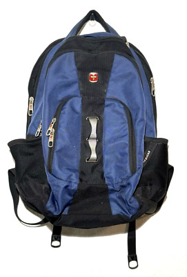 Swiss Gear Laptop Backpack Blue Airflow Many Pockets Hiking School Camping
