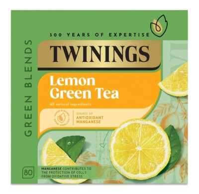 Twinings Lemon Green Tea Grüner Tee mit Zitronenaroma 80 Beutel