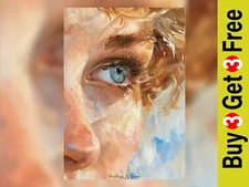 Impasto Oil Portrait Of Princess Diana Painting Print 5"x7" on Matte Paper