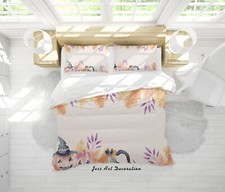3D Pumpkin Cat Leaves Colorful Quilt Cover Set Duvet Cover Bedding Pillowcases