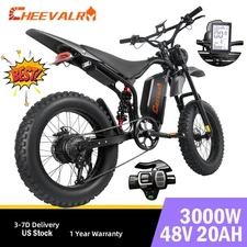 US Electric Dirt Bike 3000W Electric Motorcycle 48V 20AH E-MoutainBike CHEEVALRY