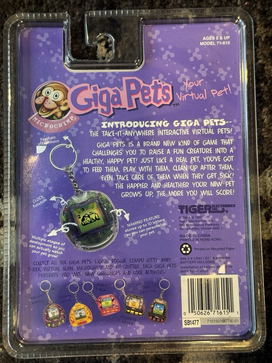 Giga Pets Microchimp Monkey Virtual Pet Tiger Electronics 1997 for