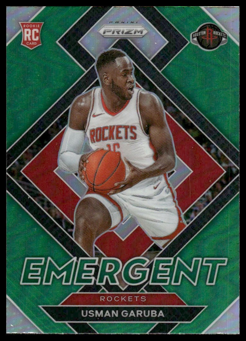 2021-22 Panini Prizm #29 Usman Garuba Rookie Emergent Prizms Green Rockets