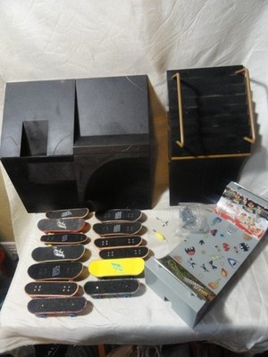 TECH DECK ETC. LOT OF RAMPS AND STAIRS TOOLS PLUS 17 SKATEBOARDS