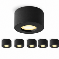 6X CELI-1 Aufbauspot IP44 LED Birne 2W Warmweiß 230V Deckenlicht Deckenlampe