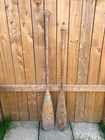 OLD VINTAGE Set 2 Odd Different Oars 53" + 60" Long Boat Wooden Paddles