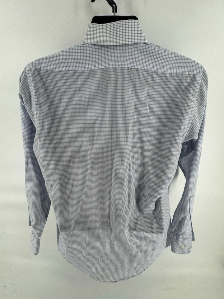 VINTAGE Ketch Dress Shirt Light Blue Plaid Single Stitch Button Down 15.5 32-33 - Image 3 of 4