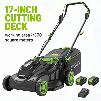 #ad #ad Deli Steelite 17quot; 13quot; Electric Cordless Lawn Mower with 2x4.0Ah 21V Max Battery $199.99