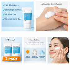 Korean Sunscreen SPF50 Real Barrier Ceramide Moisturizing Sun Cream 50ml 2 Pack