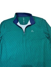 Rhoback Four Leaf Clover Shamrock Performance 1/4 Zip Long Sleeve Pullover Sz M