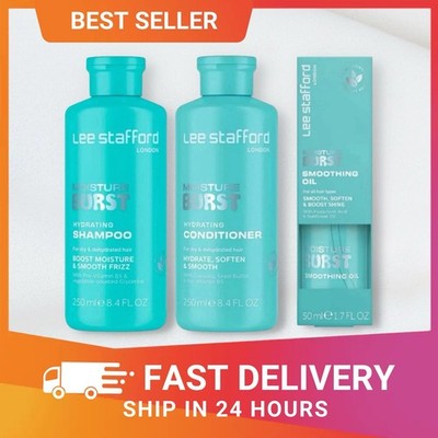 Lee Stafford MOISTURE BURST feuchtigkeitsspendendes Shampoo und Conditioner & Öl Trio