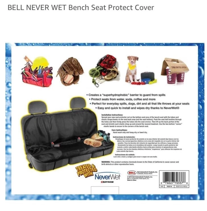 BELL AUTOMOTIVE NEVERWET BENCH CAR SEAT PROTECTOR IN BLACK - 70337-8 - Image 3 of 4
