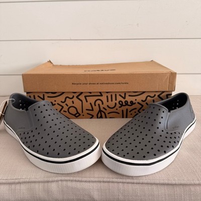 Women's Native Miles Dublin Grey Shell White Sneakers US 9