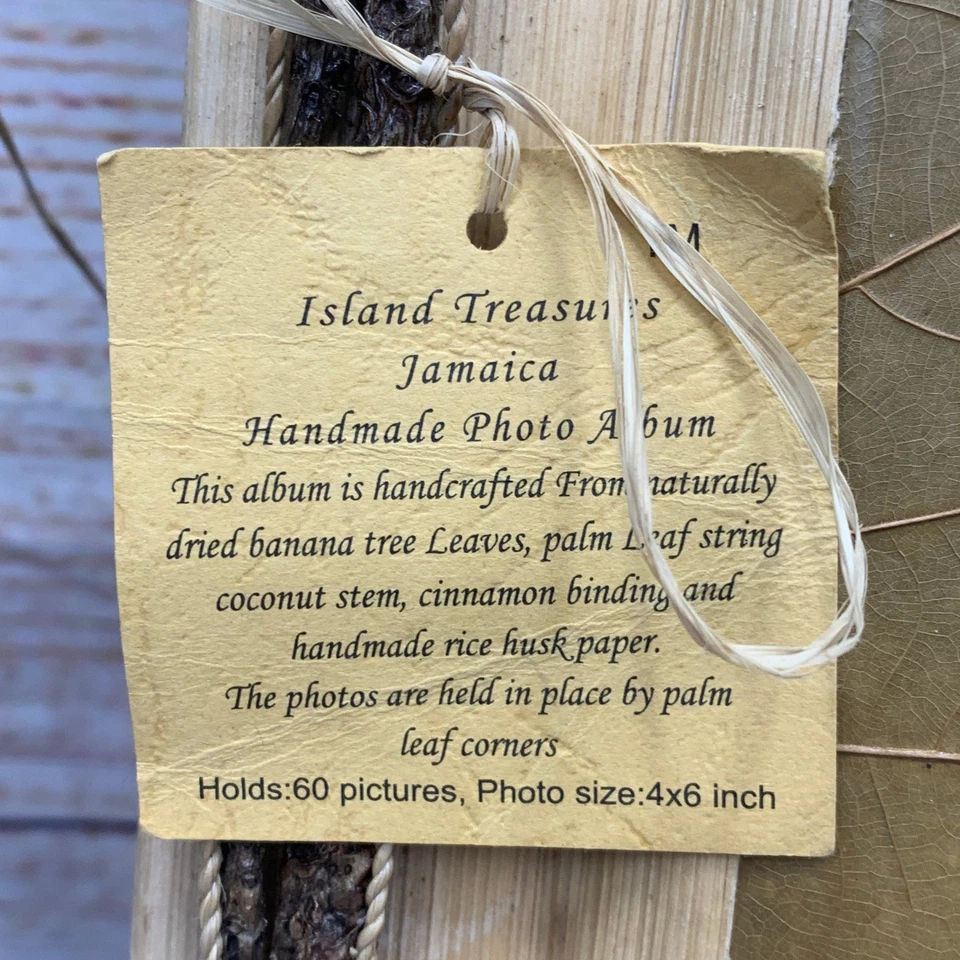 Álbum de fotos hecho a mano Island Treasures Jamaica "sandalias" cubierta de hoja natural Foto 2 de 4