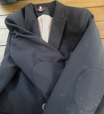 Tommy Hilfiger women s Navy Solid Notch Lapel Blazer Jacket 16