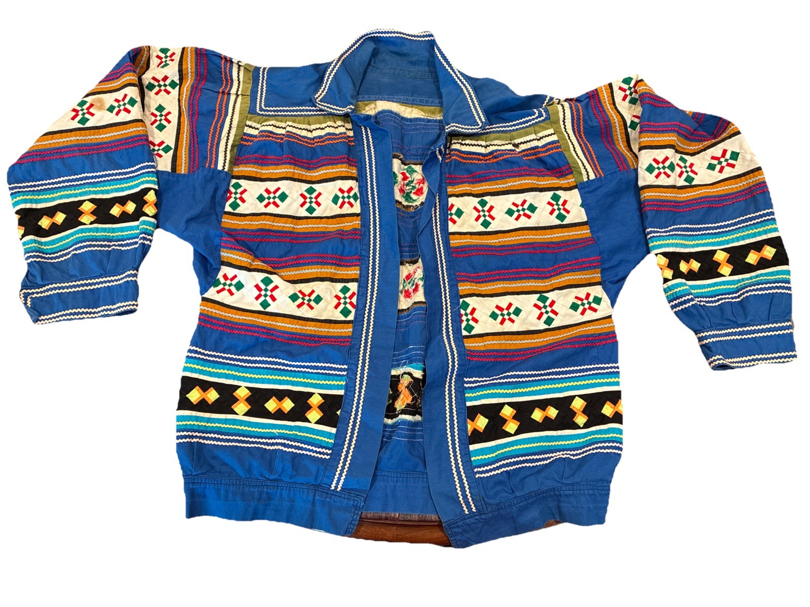 Vintage Seminole Patchwork Unlined Jacket Native … - image 1