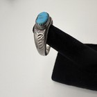 Sterling Silver Oval Blue Turquoise Bezel-Set Ring Size 10  5.42g — photo 4