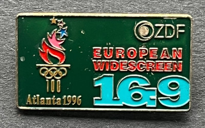 ZDF DEUTSCHLAND ATLANTA 1996 OLYMPIADE Pin Anstecker Fernsehsender Stabsabzeichen