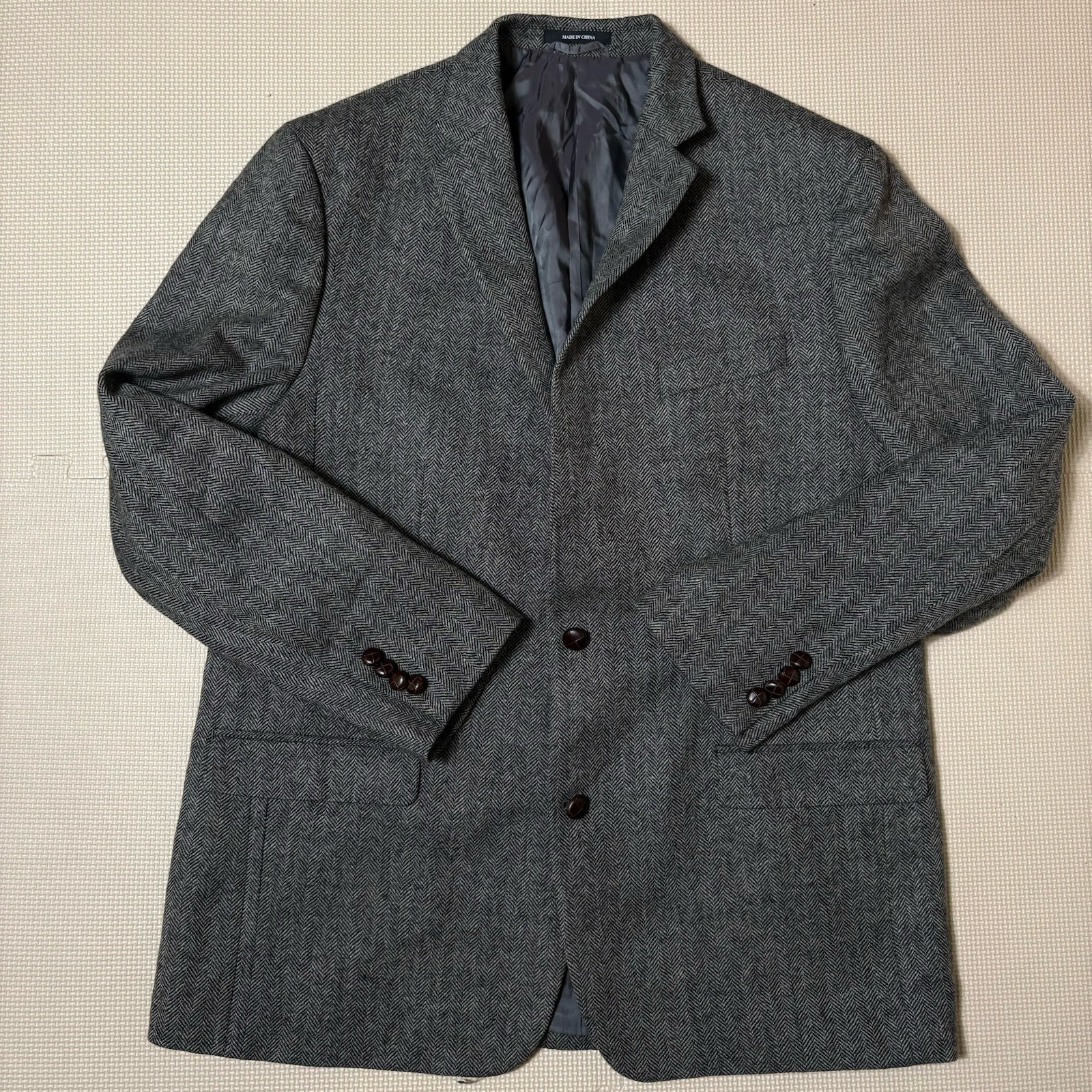 Ralph Lauren Slim Fit Gray Herringbone Blazer for Men Size 48L