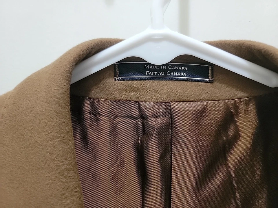 男式 Saks Fifth Avenue 100% 羊绒棕色运动外套西装外套-尺寸 44LT 加拿大  — 第 2/4 张图片