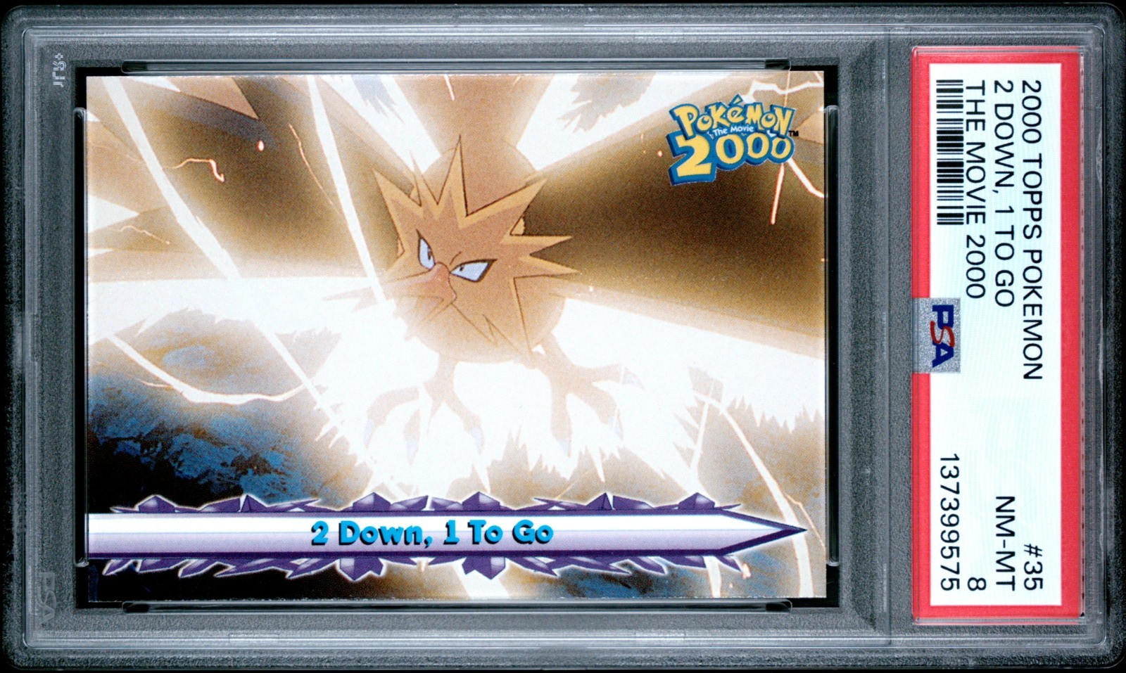 Pokemon Card 2 Down, 1 To Go #35 Zapdos Topps The Movie 2000 PSA 8